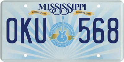 MS license plate OKU568