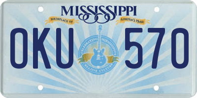 MS license plate OKU570