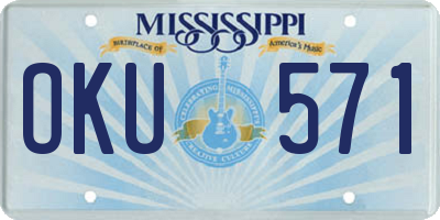 MS license plate OKU571