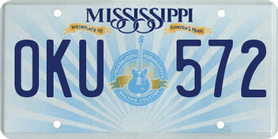 MS license plate OKU572