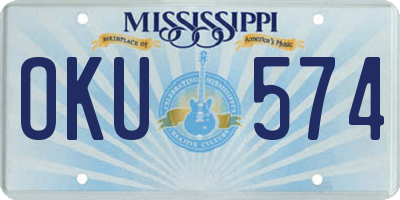 MS license plate OKU574