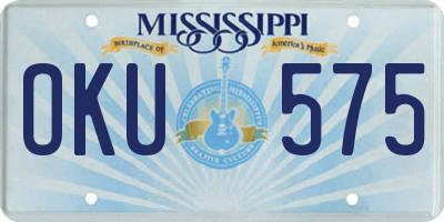 MS license plate OKU575