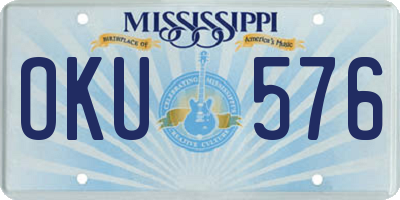 MS license plate OKU576