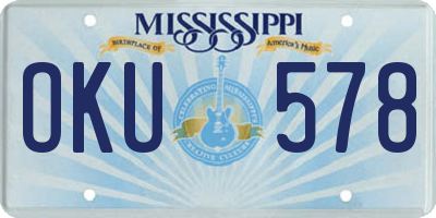 MS license plate OKU578