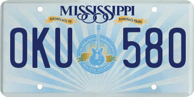 MS license plate OKU580