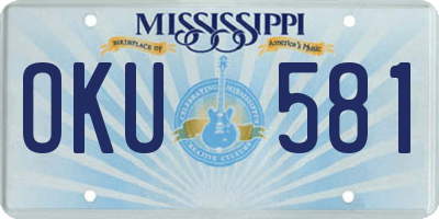 MS license plate OKU581