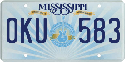 MS license plate OKU583