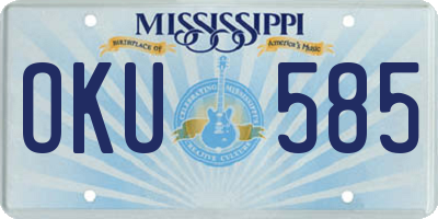 MS license plate OKU585