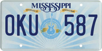 MS license plate OKU587