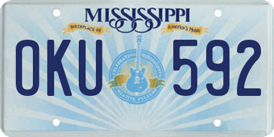 MS license plate OKU592