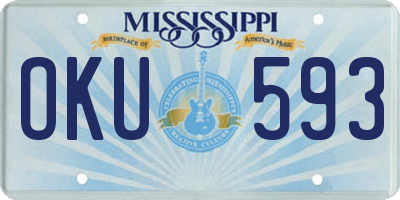 MS license plate OKU593