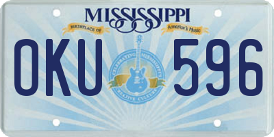 MS license plate OKU596