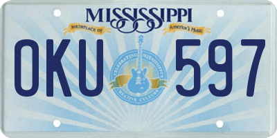 MS license plate OKU597