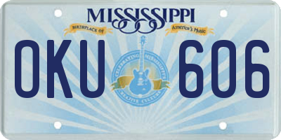 MS license plate OKU606