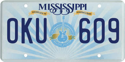 MS license plate OKU609