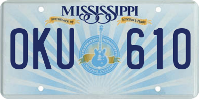 MS license plate OKU610