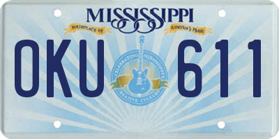 MS license plate OKU611