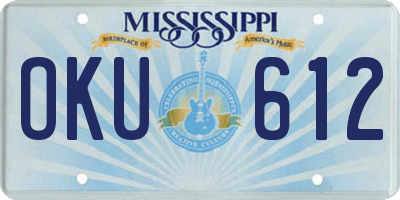 MS license plate OKU612
