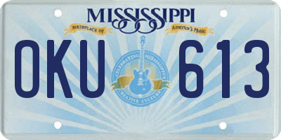 MS license plate OKU613