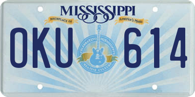 MS license plate OKU614
