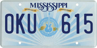 MS license plate OKU615