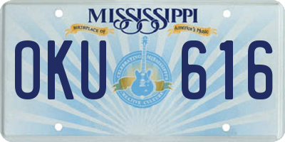 MS license plate OKU616
