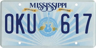 MS license plate OKU617