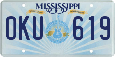 MS license plate OKU619