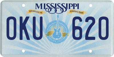 MS license plate OKU620