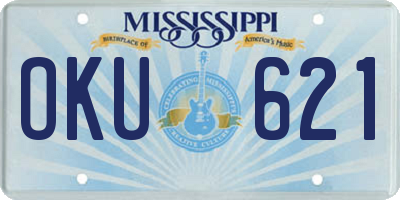 MS license plate OKU621