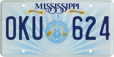 MS license plate OKU624