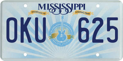 MS license plate OKU625