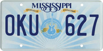 MS license plate OKU627