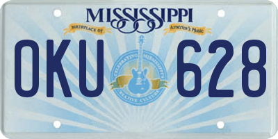 MS license plate OKU628
