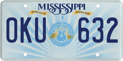 MS license plate OKU632