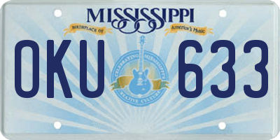 MS license plate OKU633