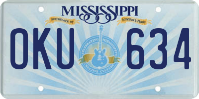 MS license plate OKU634