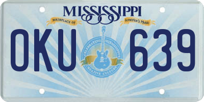 MS license plate OKU639