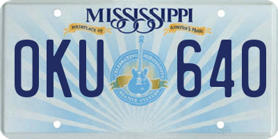 MS license plate OKU640
