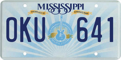 MS license plate OKU641