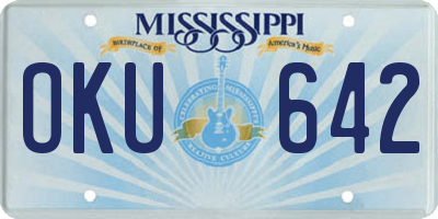 MS license plate OKU642