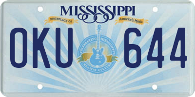 MS license plate OKU644