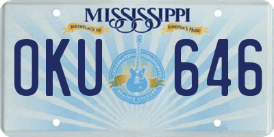 MS license plate OKU646