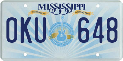 MS license plate OKU648