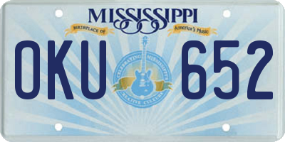 MS license plate OKU652