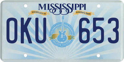MS license plate OKU653