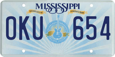 MS license plate OKU654