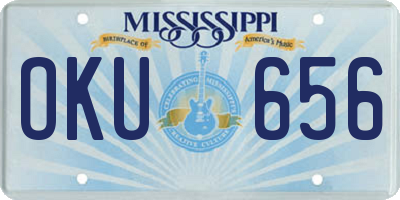 MS license plate OKU656