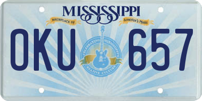 MS license plate OKU657