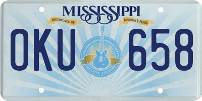 MS license plate OKU658
